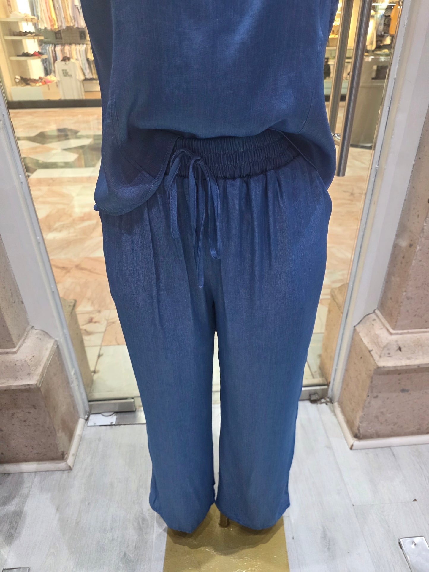 Baby demin conjunto dos piezas mangas olgadas