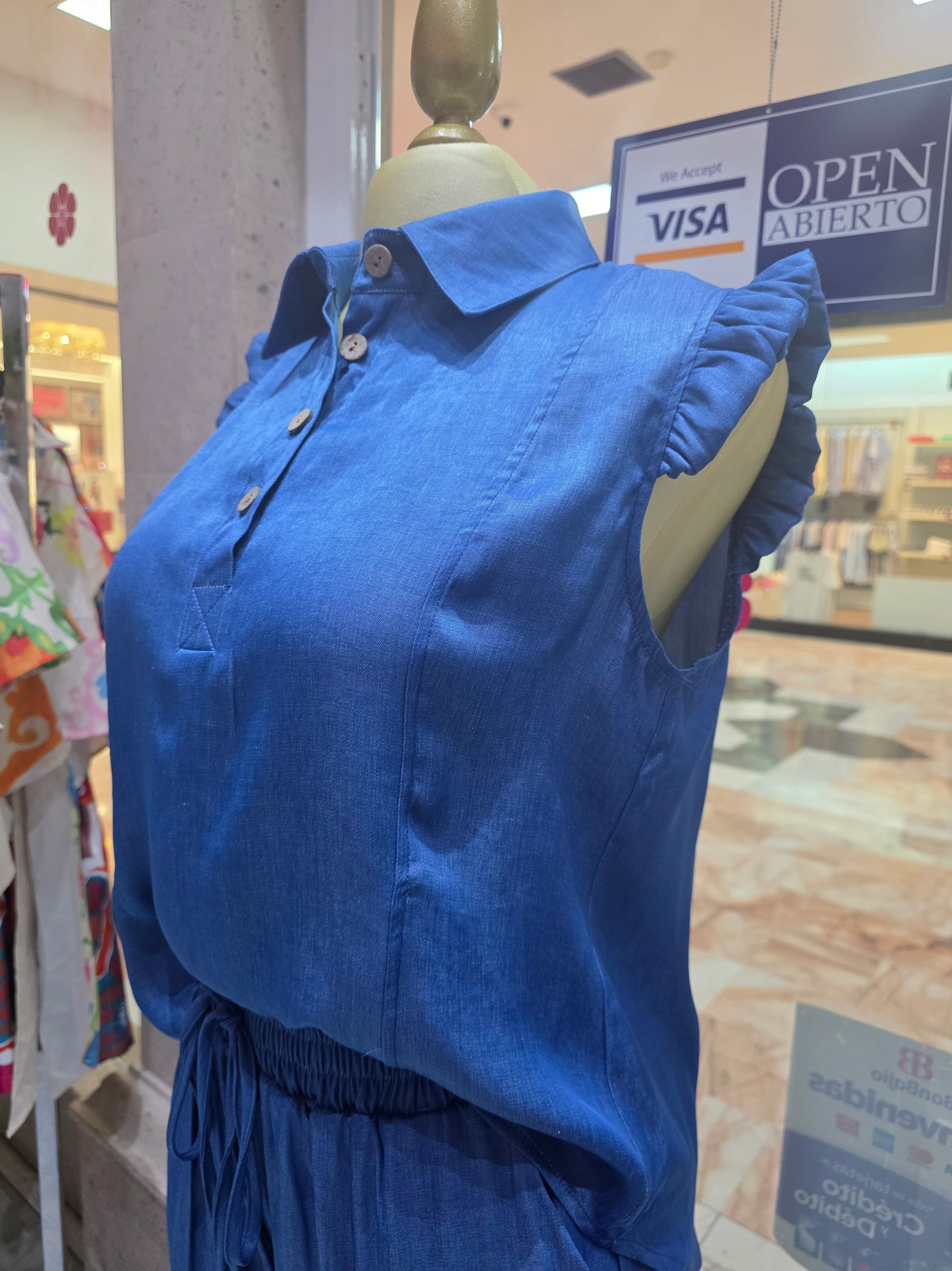 Baby demin conjunto dos piezas mangas olgadas
