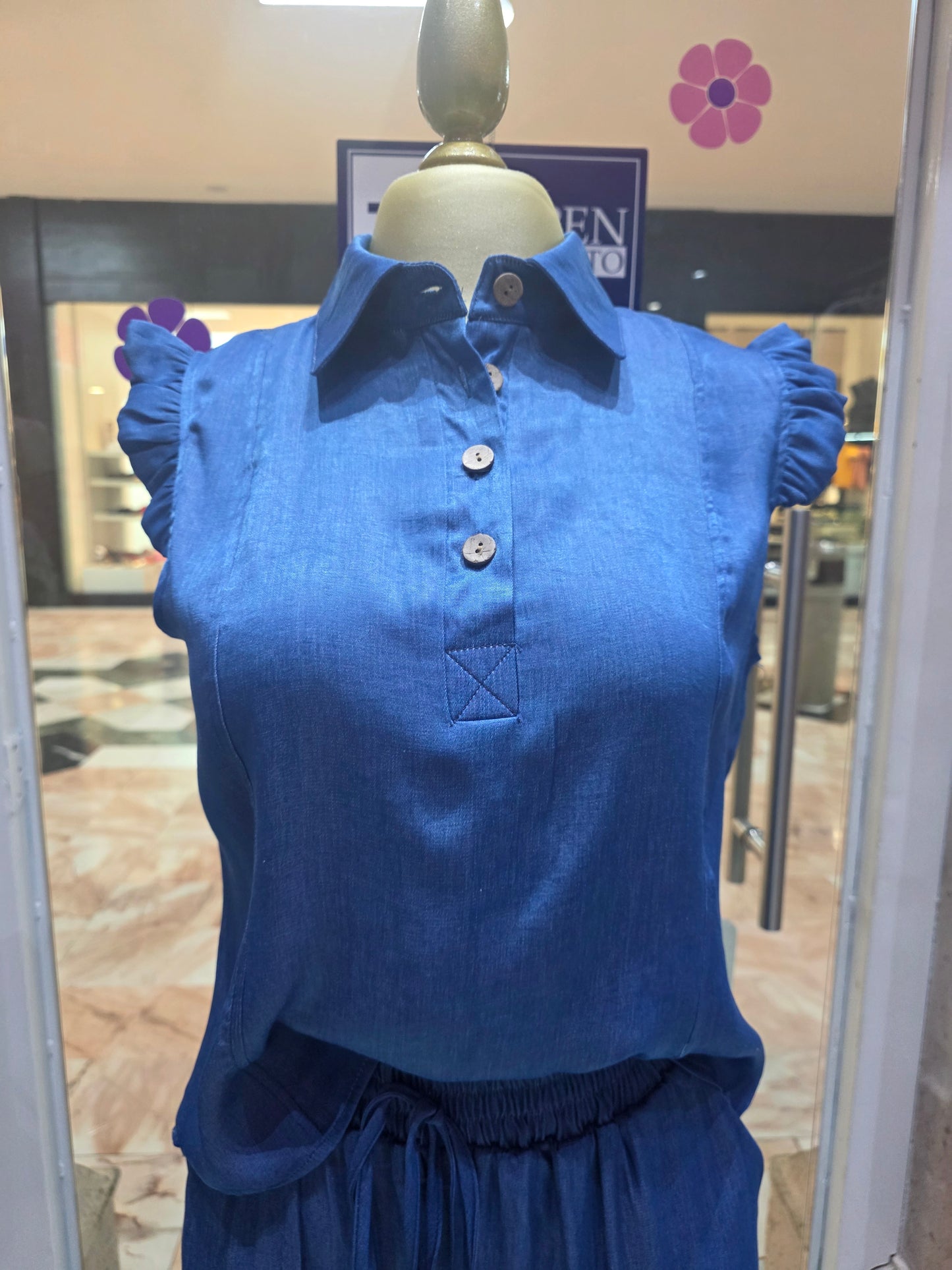 Baby demin conjunto dos piezas mangas olgadas