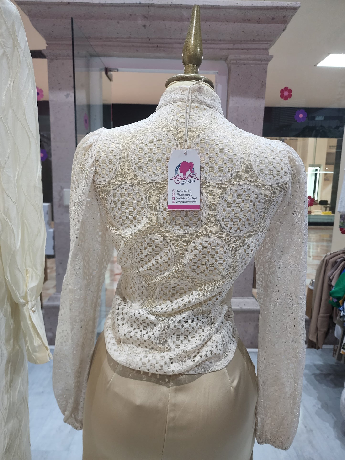 BLUSA MANGA LARGA CREAM