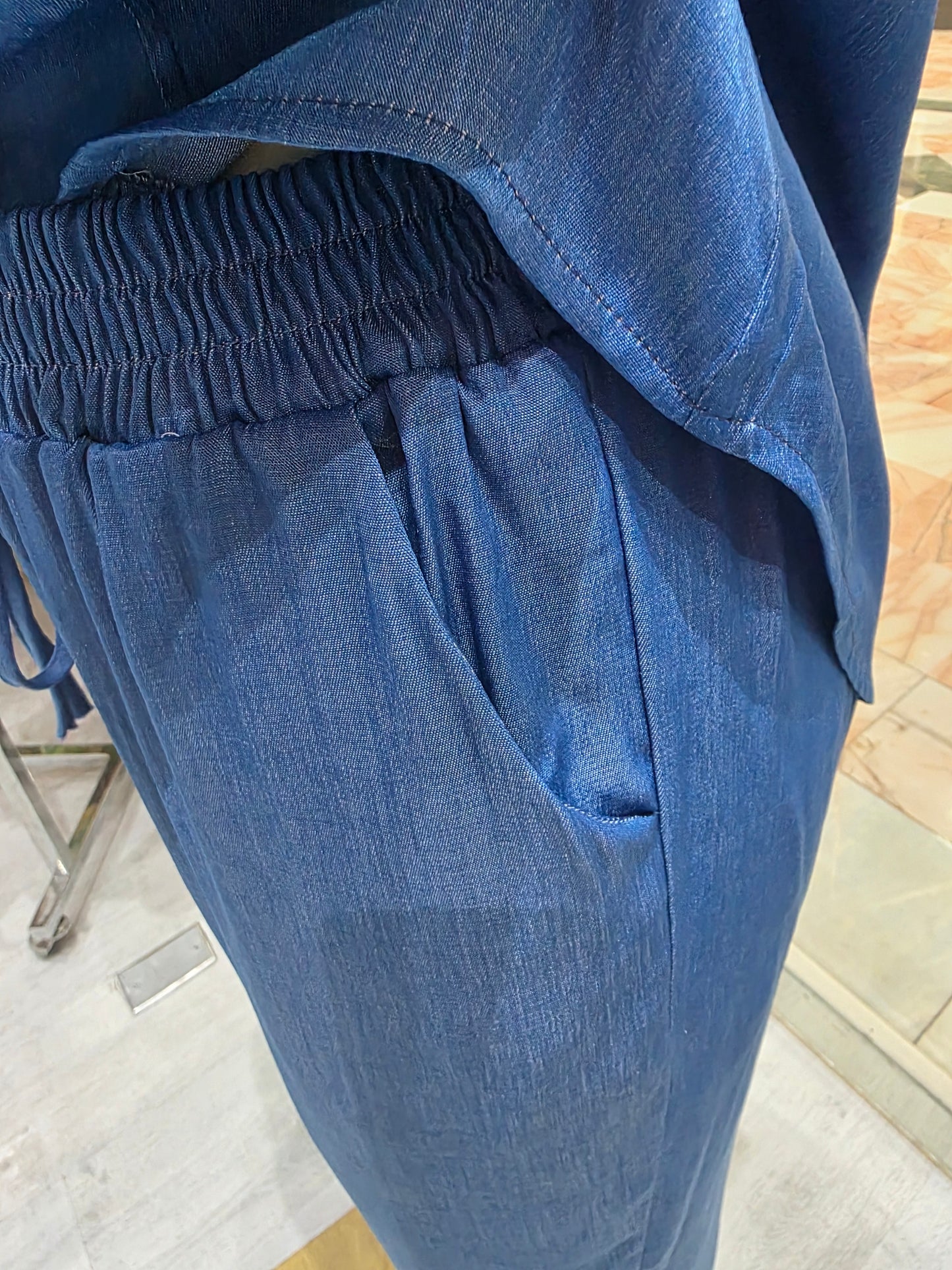 Baby demin conjunto dos piezas mangas olgadas