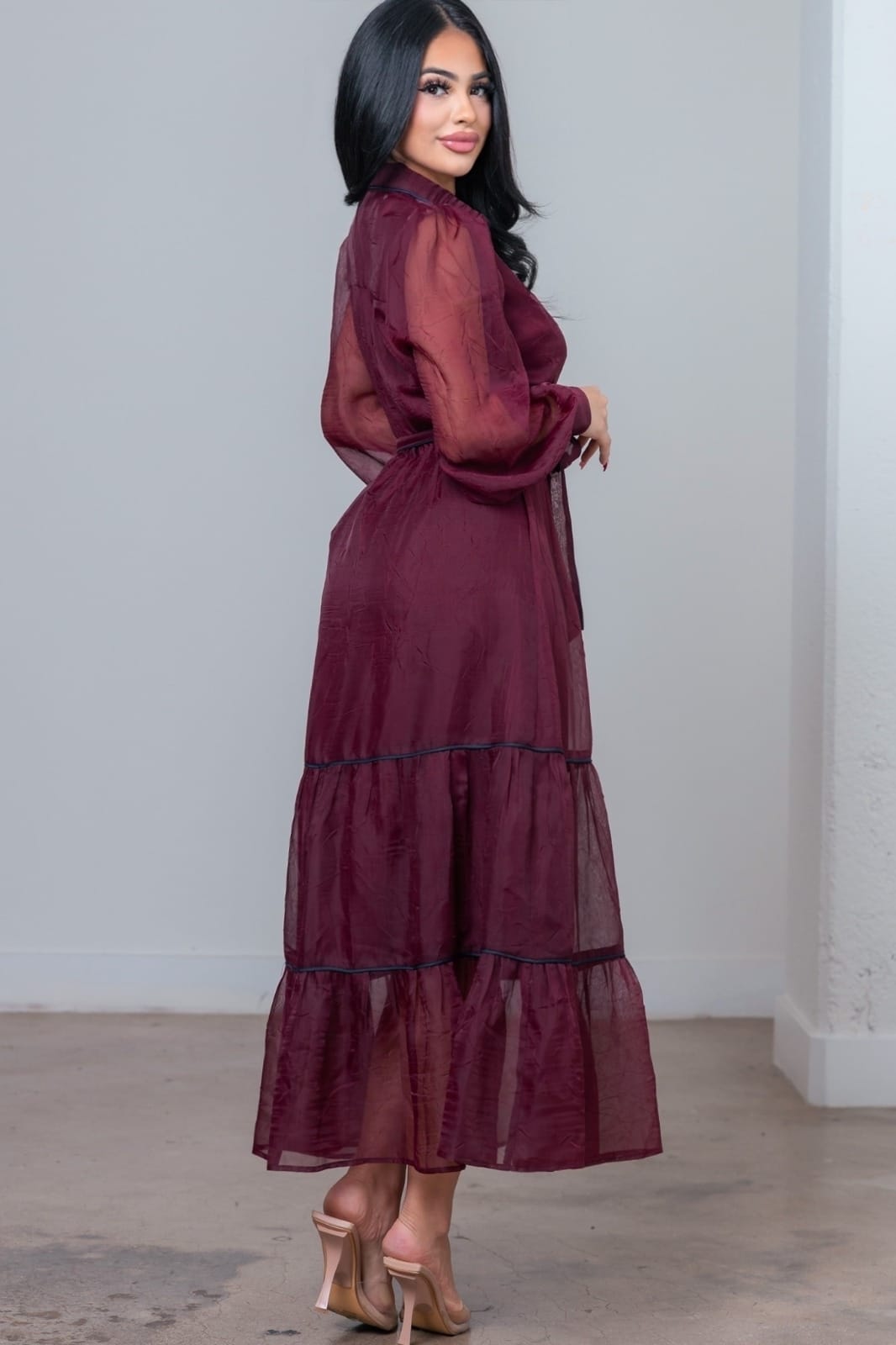 vestido burgundy