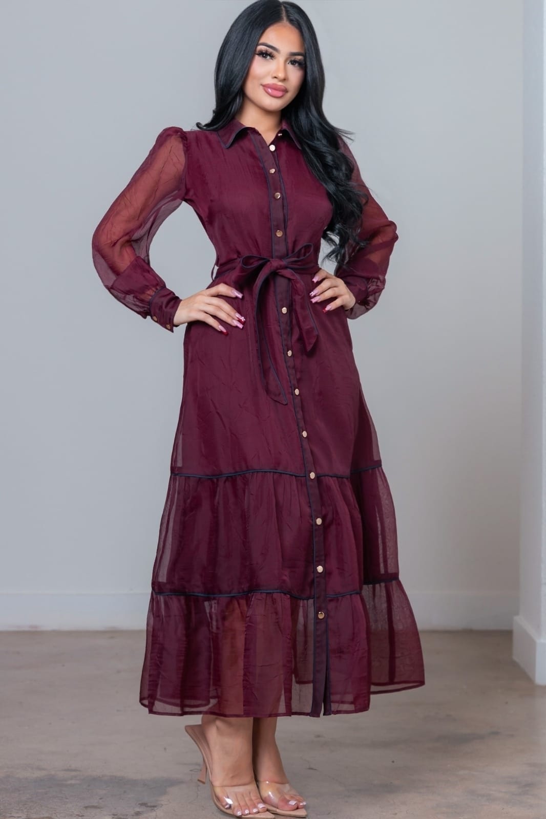 vestido burgundy