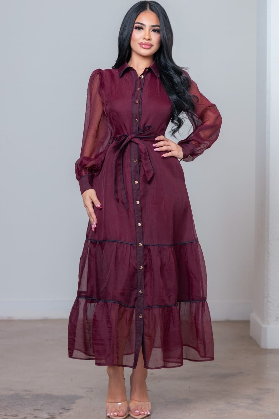 vestido burgundy