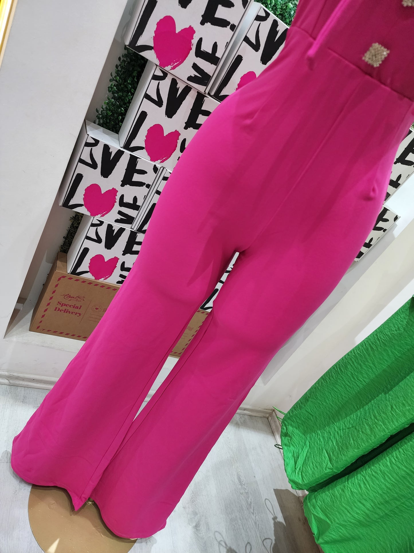 Jumpsuit Fuchsia botones de piedra super strech