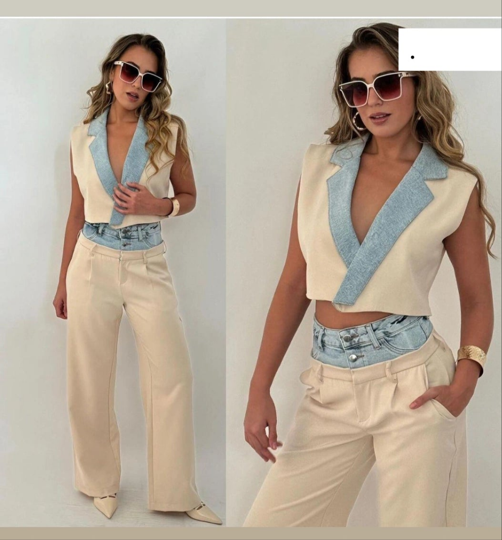 Conjunto dos piezas de vestir chaleco y pantalón