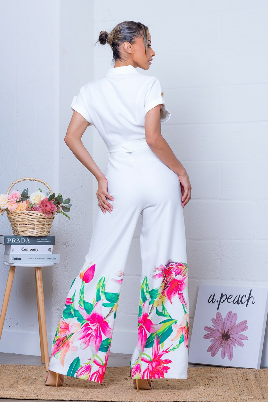 Jumpsuit blanco flores