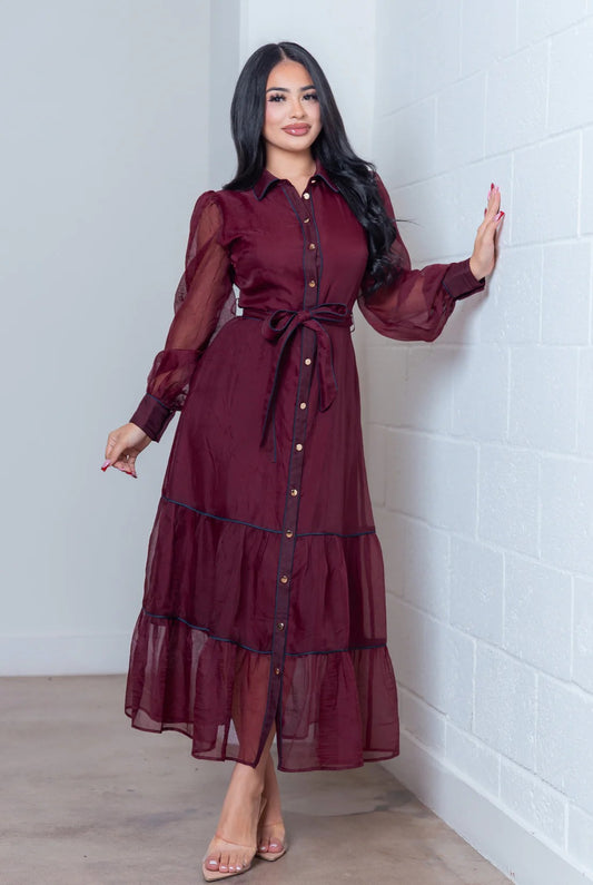 vestido burgundy