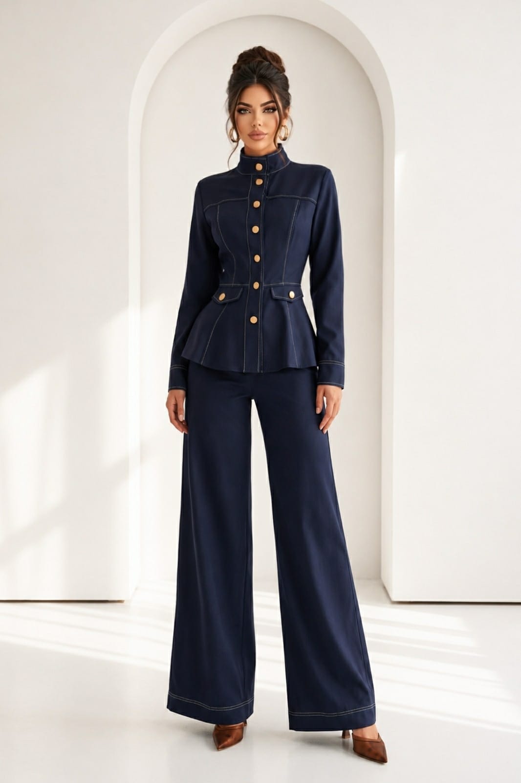 Conjunto Élodie azul oscuro, vista de frente