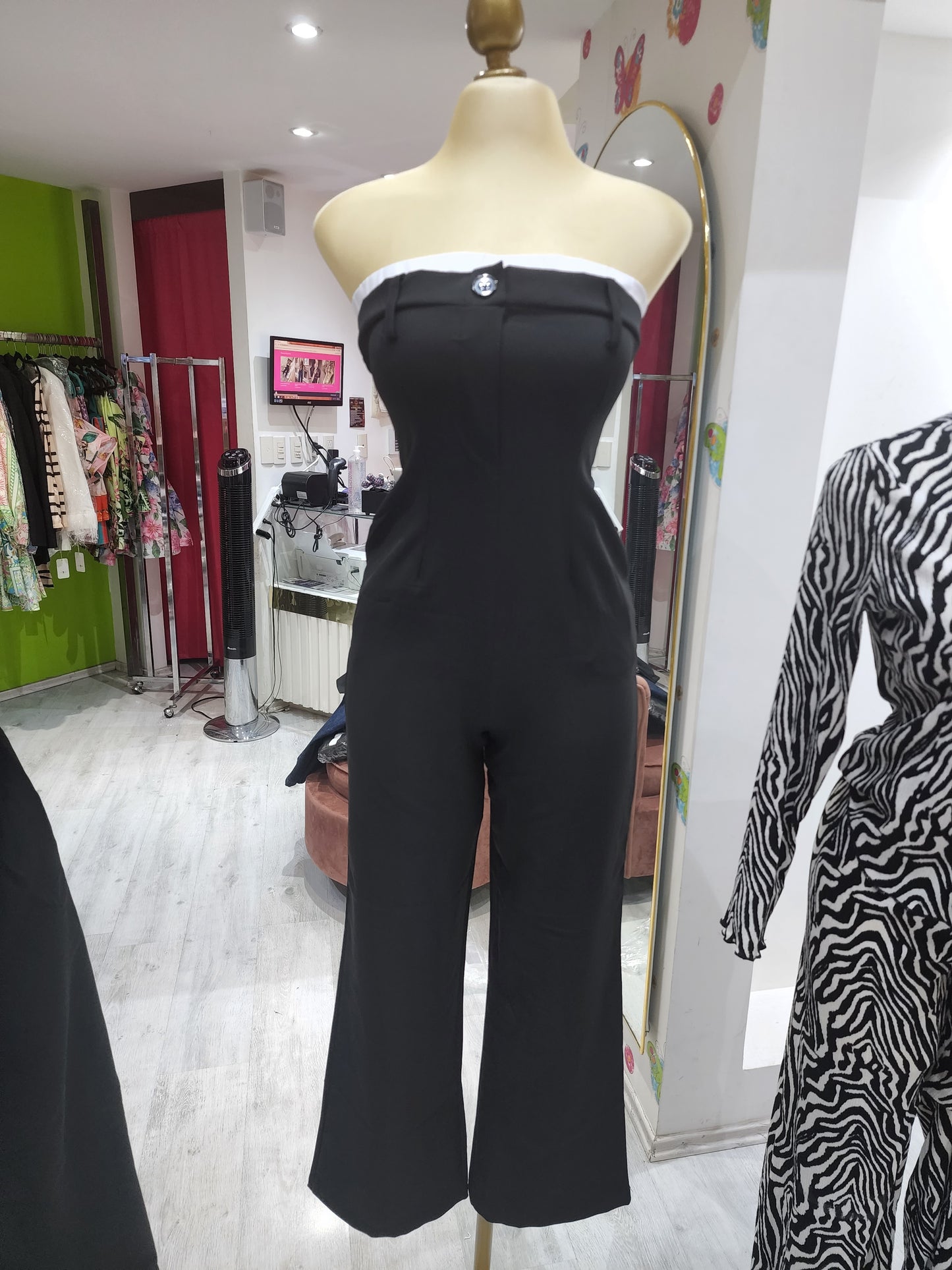 Jumpsuit negro doble pliegue