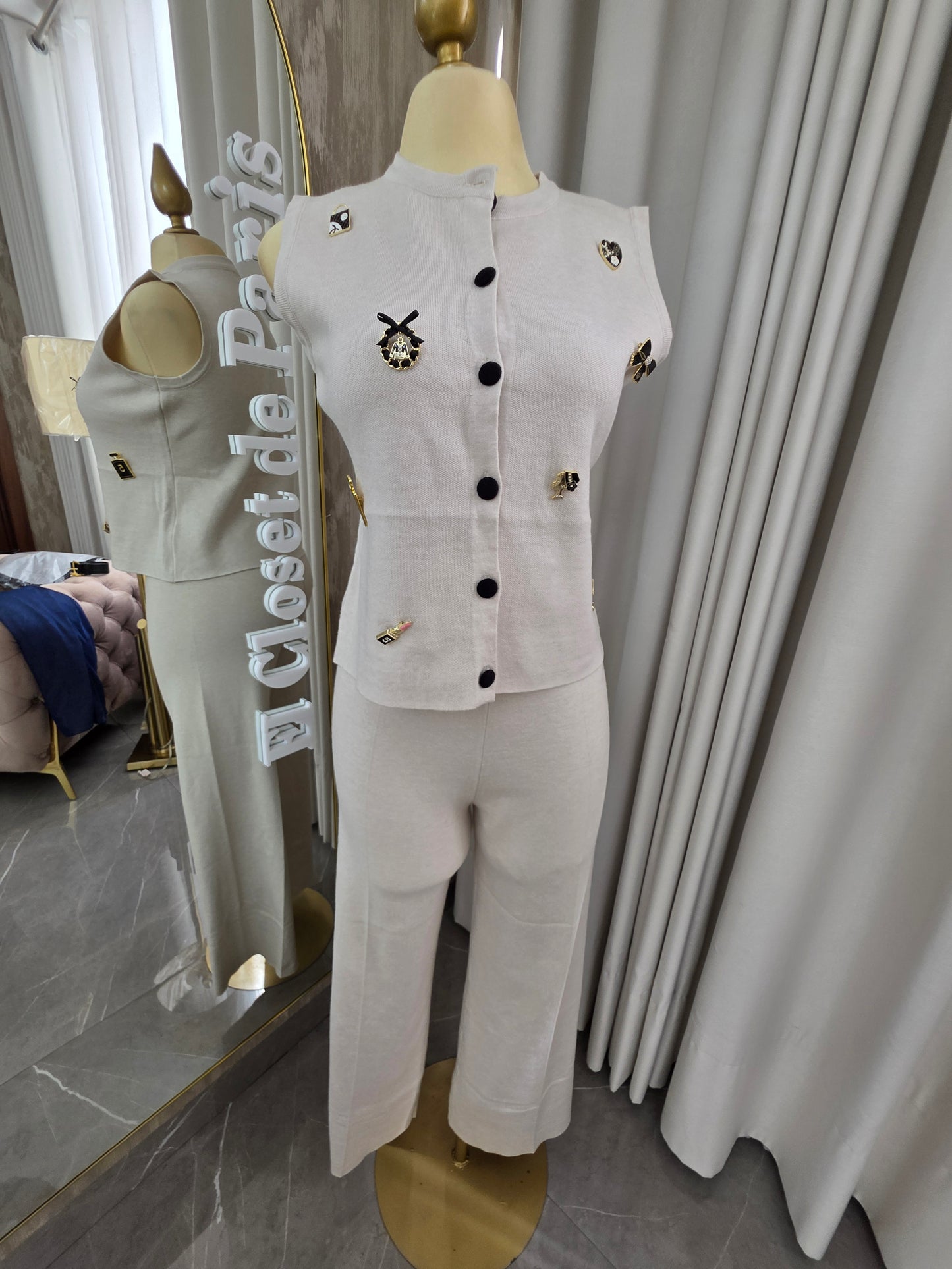 Conjunto Hilo blanco con prendedores