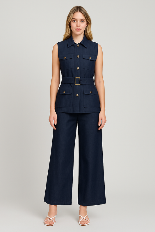 Conjunto de chaleco y pantalon de mezclilla
