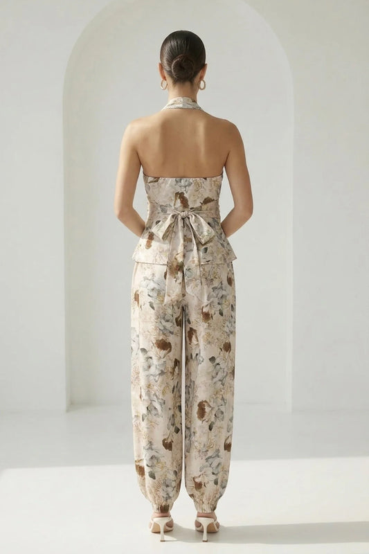 Lazo de cintura Floral Top y pantalón