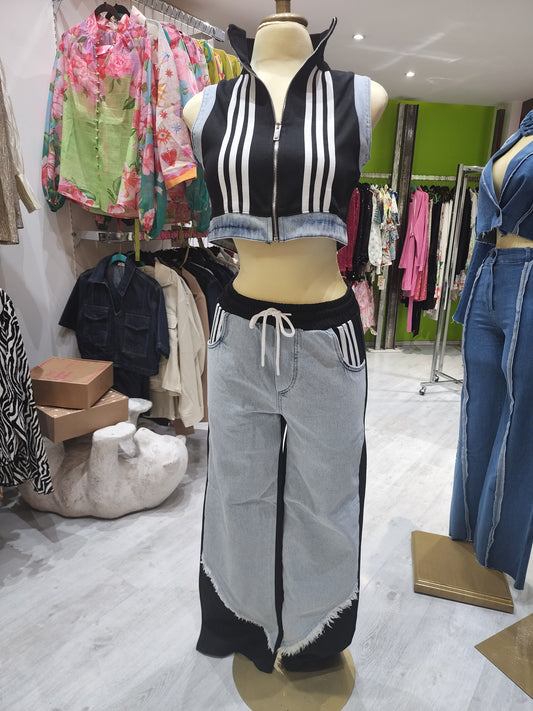 Conjunto de chaleco con pantalón tipo pans