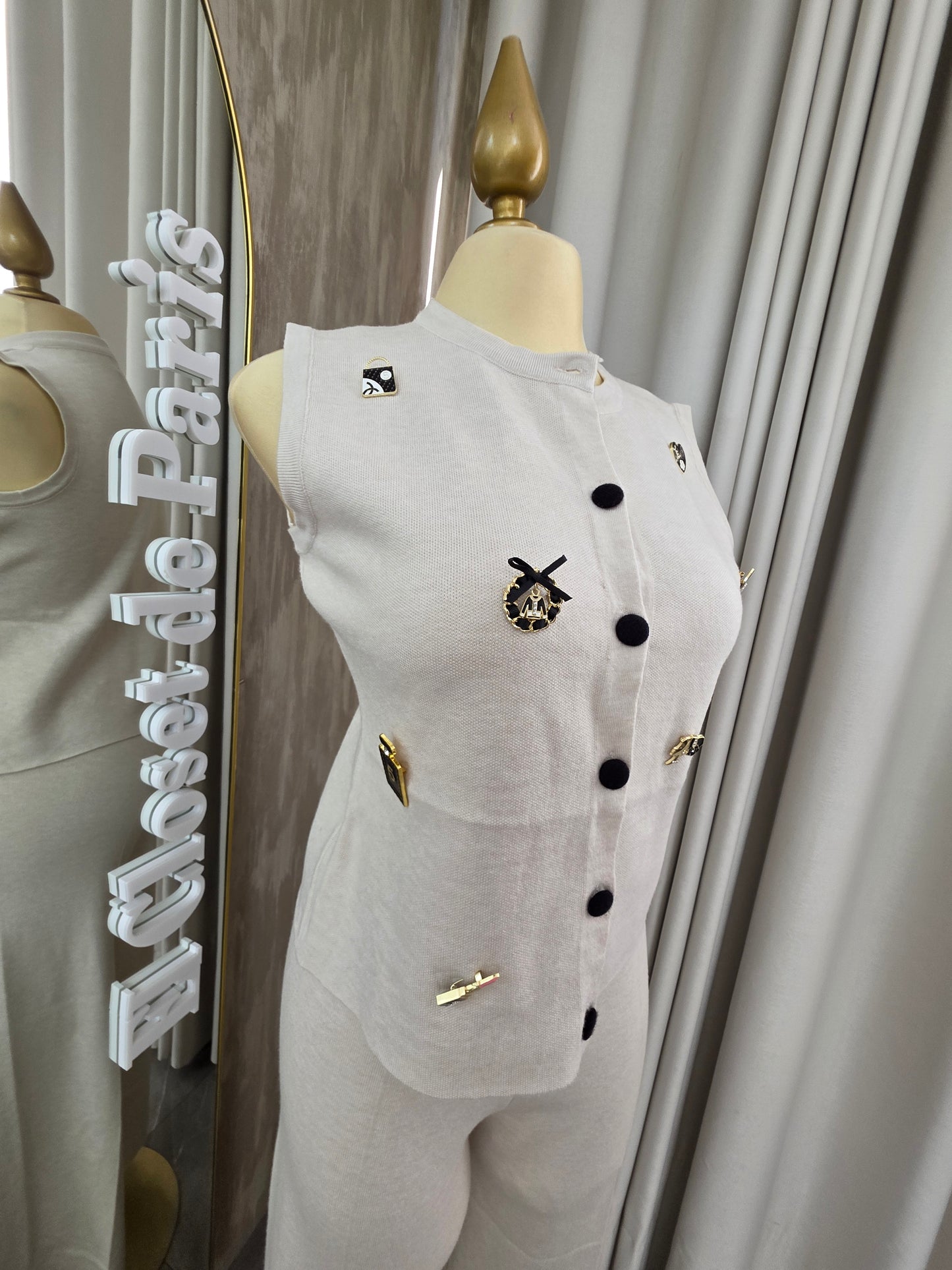 Conjunto Hilo blanco con prendedores