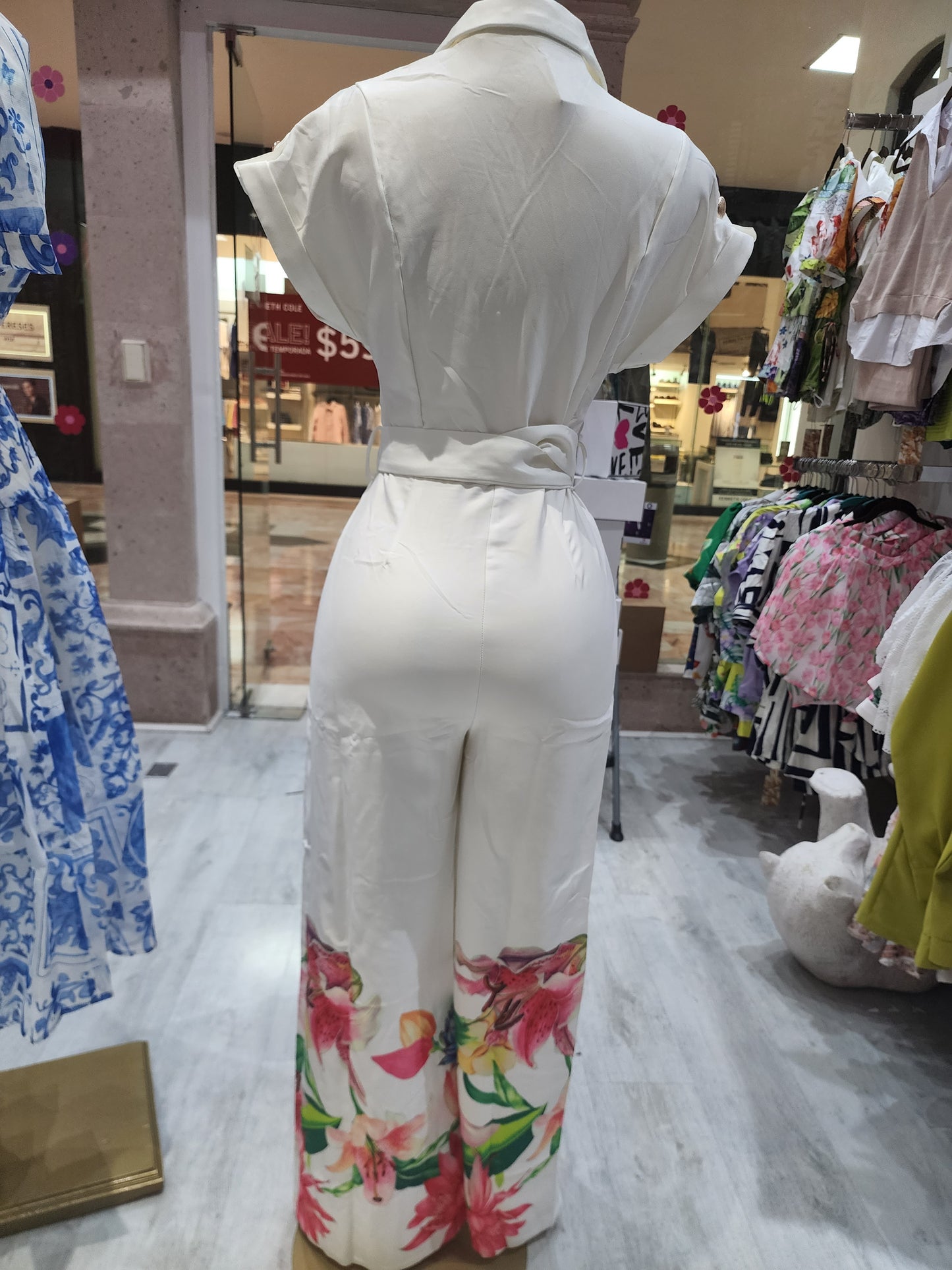 Jumpsuit blanco flores