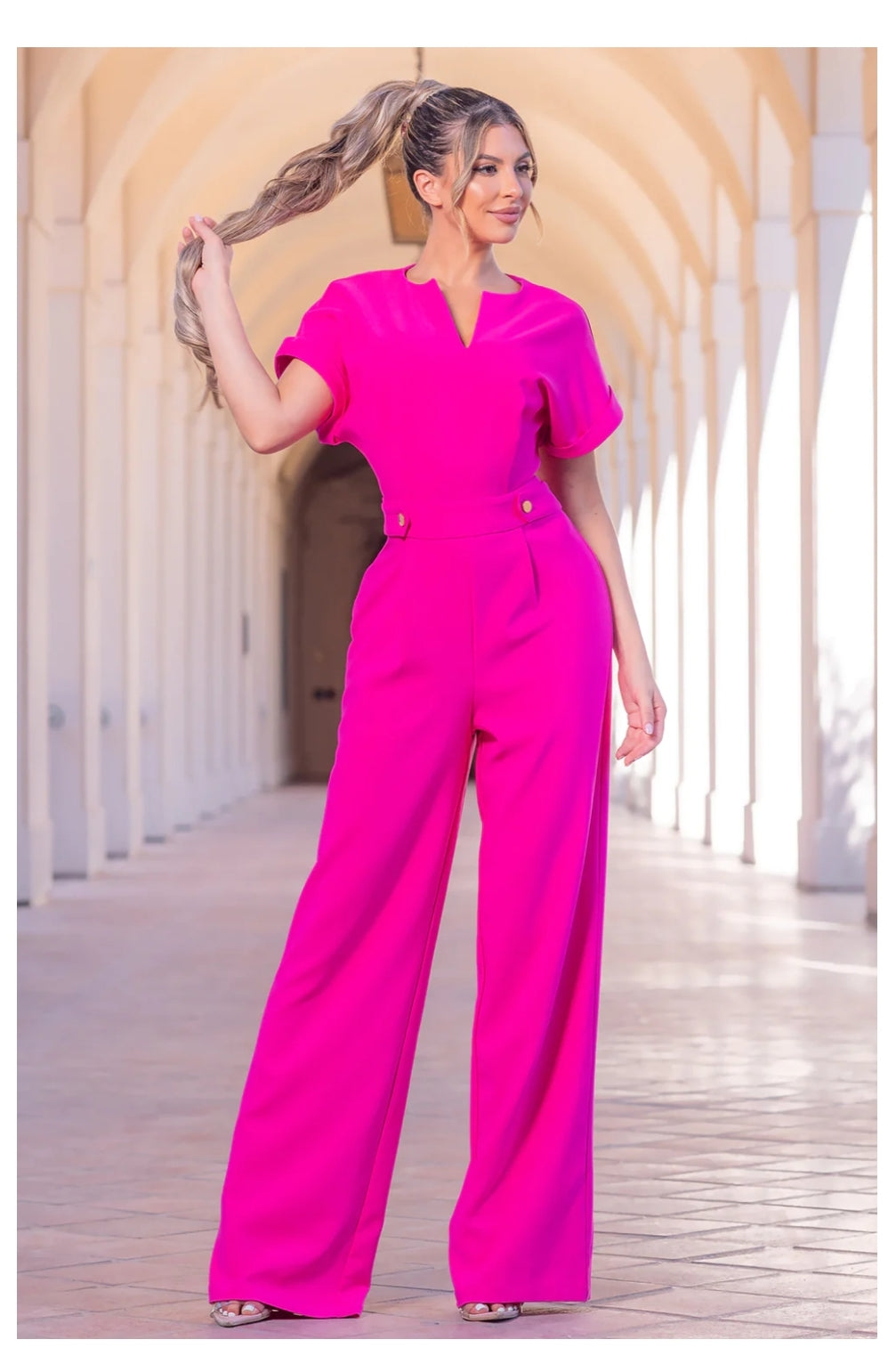 Figs Rosa Jumpsuit rosa fuchsia – elclosetdeparis