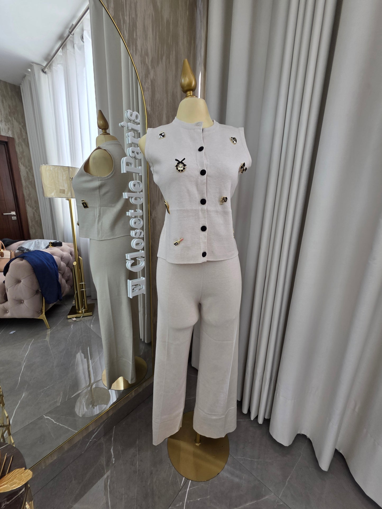 Conjunto Hilo blanco con prendedores